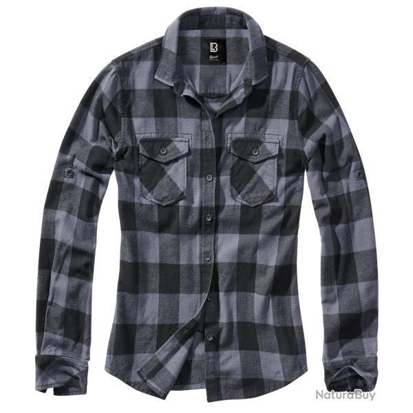 Chemise Brandit Amy coupe femme en flanelle de coton - Noir / Gris / 3XL