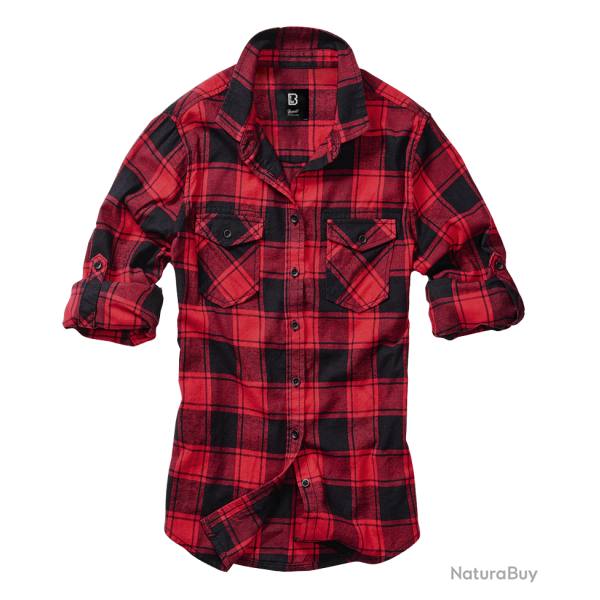 Chemise Brandit Amy coupe femme en flanelle de coton - Rouge / Noir / 2XL