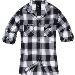 Chemise Brandit Amy coupe femme en flanelle de coton - Blanc / Noir / 5XL