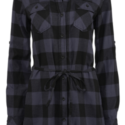 Chemise Brandit Lucy coupe femme &agrave; carreaux manches longues - Noir / Gris / S