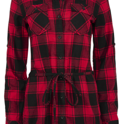 Chemise Brandit Lucy coupe femme &agrave; carreaux manches longues - Rouge / Noir / S