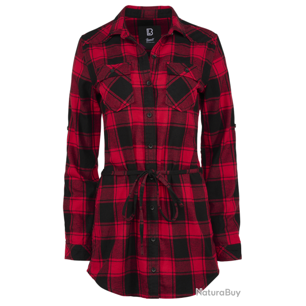 Chemise Brandit Lucy coupe femme � carreaux manches longues - Rouge / Noir / 5XL