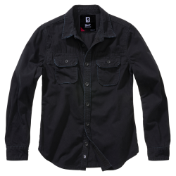 Chemise Brandit Vintage coupe femme en coton manches longues - Noir / 4XL
