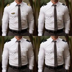 Chemise de service pilote manches longues polycoton 60/40 - Autre / XL
