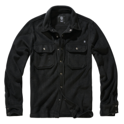 Chemise polaire Brandit Jeff manches longues deux poches - Noir / 2XL