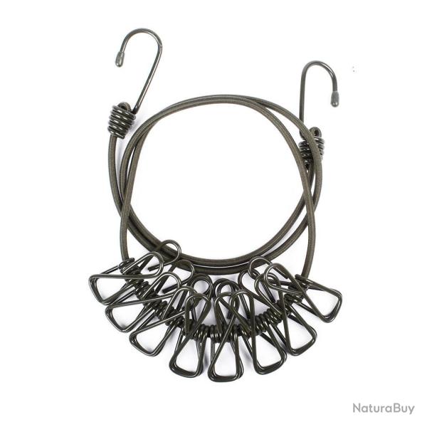 Corde � linge �lastique Ares de bivouac avec huit pinces - Autre