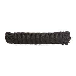 Corde commando Ares 100% nylon longueur 15 m&egrave;tres pour bivouac - Noir / 7MM