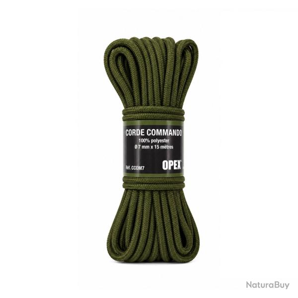 Corde commando OPEX en polyester 15 m diam�tre 7 mm - Vert