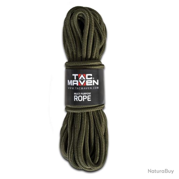 Corde multi-usage Tac Maven en polypropyl�ne diam�tre 10 mm - Vert olive / Taille unique