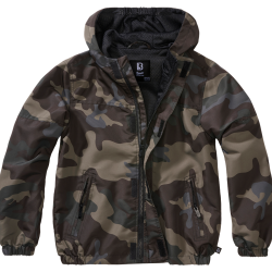 Coupe-vent enfant Brandit Summer Frontzip doublure filet - Dark Camo / 170/176 cm