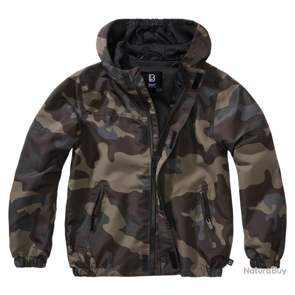 Coupe-vent enfant Brandit Summer Frontzip doublure filet - Dark Camo / 170/176 cm