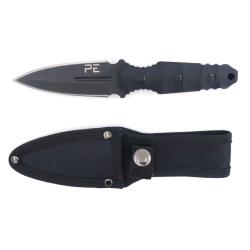 Couteau de botte &agrave; lame fixe en acier inoxydable 420 de 10 cm - Noir