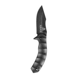 Couteau pliant Ares Black Stone manche G10 longueur d&eacute;pli&eacute;e - Noir