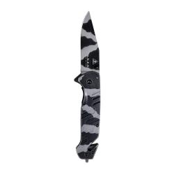 Couteau pliant Ares Camo Rescue manche m&eacute;tallique coupe-sangle - Autre
