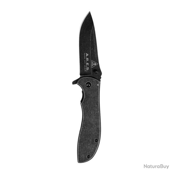 Couteau pliant Ares Gun Steel manche m�tal 19 cm d�pli� clip - Autre