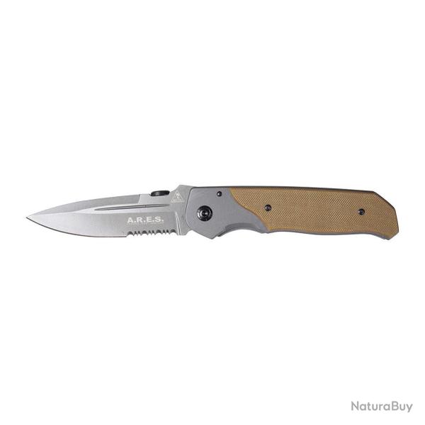 Couteau pliant Ares Sand Warior � lame semi-crant�e avec �tui - Autre