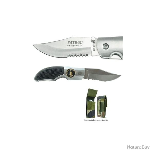 Couteau pliant OPEX Rangers insigne L�gion manche aluminium - Camouflage