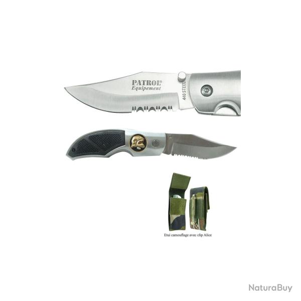Couteau pliant OPEX Rangers insigne Sapeurs-Pompiers aluminium - Camouflage
