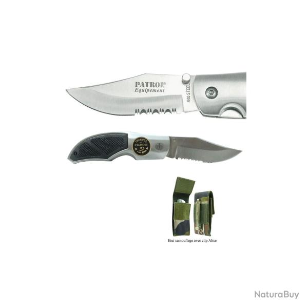 Couteau pliant OPEX Rangers insigne Troupes de Marine - Camouflage