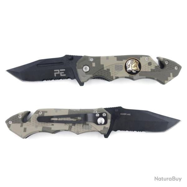 Couteau pliant Survival Sapeurs-Pompiers - Camouflage