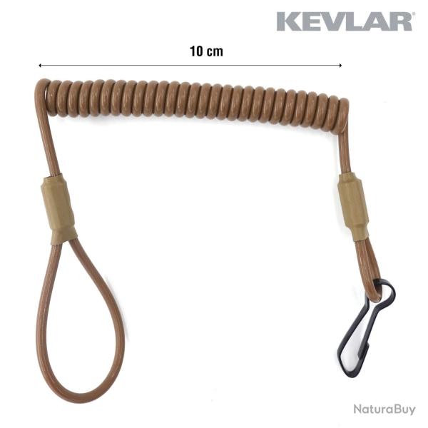 Dragonne d'arme de poing � c�ble en Kevlar masse de 20 g - Coyote