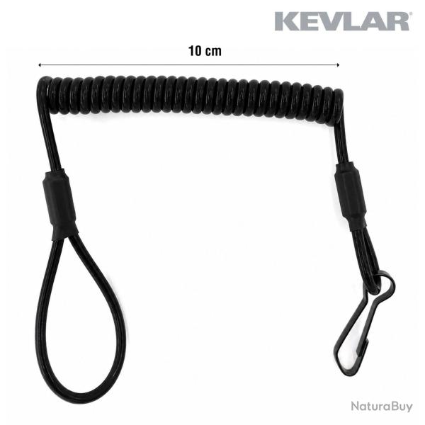 Dragonne d'arme de poing � c�ble en Kevlar masse de 20 g - Noir