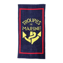 Drap de bain Ares troupes de marine 160 &times; 80 cm, velours - Bleu TDM