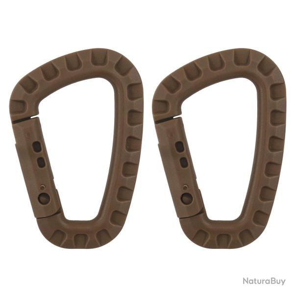 Duo de mousquetons OPEX en polym�re 85 x 56 mm pour accrochage - Coyote
