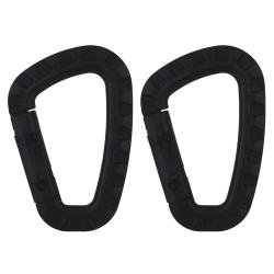 Duo de mousquetons OPEX en polym&egrave;re 85 x 56 mm pour accrochage - Noir