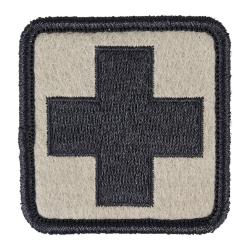 &Eacute;cusson brod&eacute; Ares &agrave; croix m&eacute;dicale basse visibilit&eacute; 5 x 5 cm - Noir