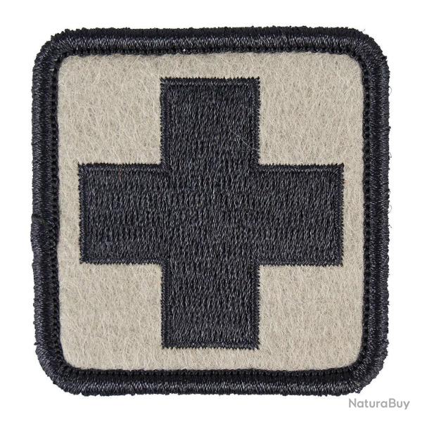 �cusson brod� Ares � croix m�dicale basse visibilit� 5 x 5 cm - Noir