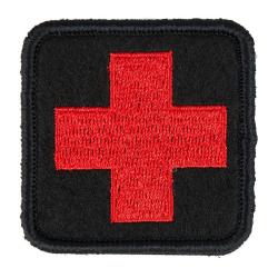 &Eacute;cusson brod&eacute; Ares &agrave; croix m&eacute;dicale haute visibilit&eacute; 5 x 5 cm - Rouge