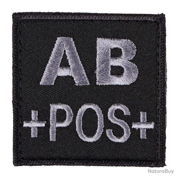 �cusson de groupe sanguin AB positif Ares en tissu brod� - Noir