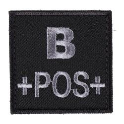&Eacute;cusson de groupe sanguin B positif Ares en tissu brod&eacute; - Noir