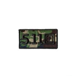 &Eacute;cusson logo 511 5.11 Tactical tissu format 7 x 3 cm - Woodland Camo