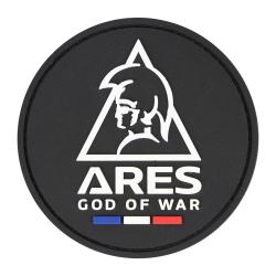 &Eacute;cusson rond Ares en PVC souple moul&eacute; de 8 cm - Noir