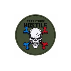 &Eacute;cusson rubber rond motif 03 de 7,5 cm - Vert arm&eacute;e