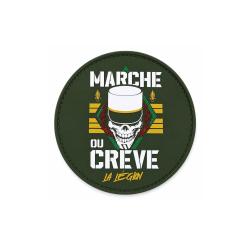 &Eacute;cusson rubber rond OPEX L&eacute;gion &Eacute;trang&egrave;re diam&egrave;tre 7,5 cm dos - Vert arm&eacute;e