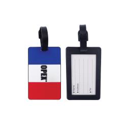 &Eacute;tiquette de bagage en rubber 10 x 6,5 cm avec fiche - Autre / FRENCH FLAG