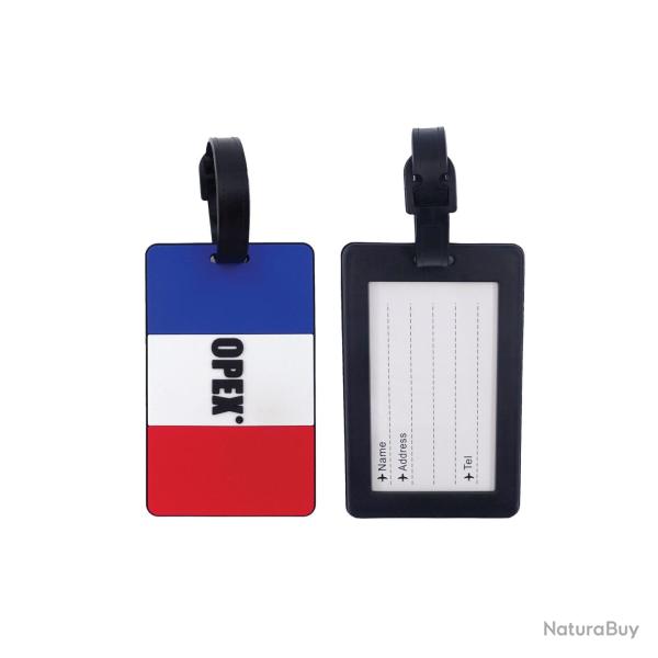 �tiquette de bagage en rubber 10 x 6,5 cm avec fiche - Autre / FRENCH FLAG