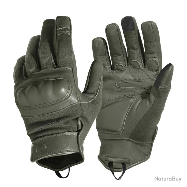 Gants anticoupure Pentagon Storm Nomex DuPont cuir de vachette - Vert olive / S