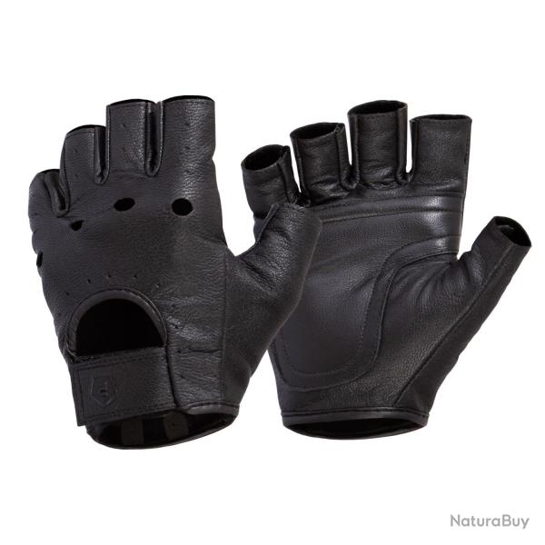 Gants de service Pentagon Rocky Duty demi-doigts cuir - Noir / M