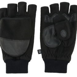 Gants polaires Brandit Trigger 2 en 1 moufle et mitaine paume - Noir / L