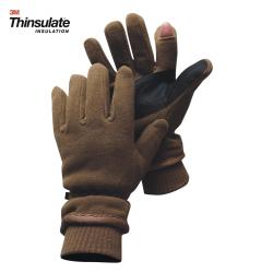 Gants polaires doublure Thinsulate doigt tireur ambidextre - Coyote