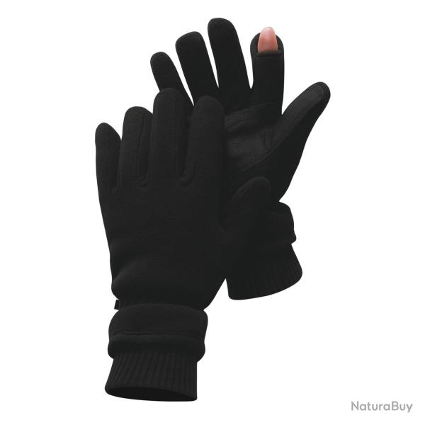 Gants polaires doublure Thinsulate doigt tireur ambidextre - Noir