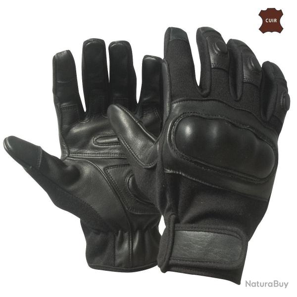 Gants tactiques � coques rigides paume cuir rembourr�e - Autre / S