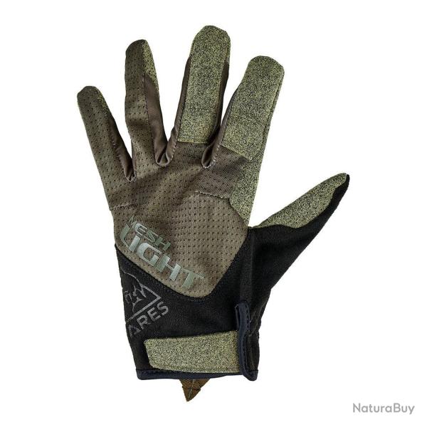Gants tactiques Ares Mesh Light paume microfibre Nash perfor�e - Ranger Green / XL