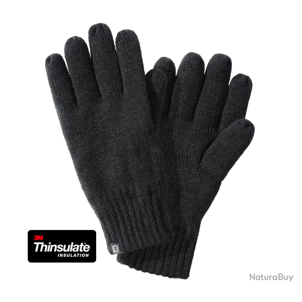 Gants tricot Brandit Knitted doublure 3M Thinsulate poignets - Noir / M