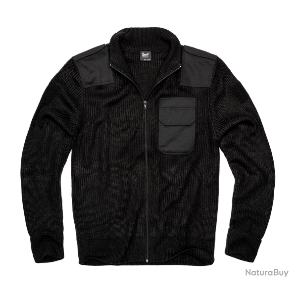Gilet Brandit BW Cardigan maille polyacrylique col �pais - Noir / XXL (56)