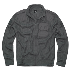 Gilet Brandit BW Cardigan maille polyacrylique col &eacute;pais - Anthracite / XL (54)